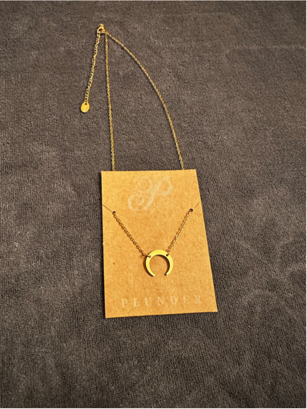 Plunder Gold Crescent Moon Necklace One